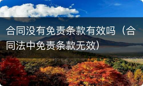 合同没有免责条款有效吗（合同法中免责条款无效）