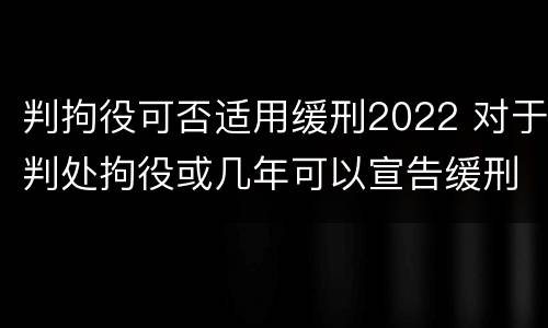 判拘役可否适用缓刑2022 对于判处拘役或几年可以宣告缓刑