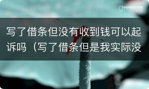 写了借条但没有收到钱可以起诉吗（写了借条但是我实际没收到钱,借条也被他拿去了）