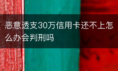恶意透支30万信用卡还不上怎么办会判刑吗