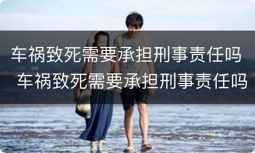 车祸致死需要承担刑事责任吗 车祸致死需要承担刑事责任吗?