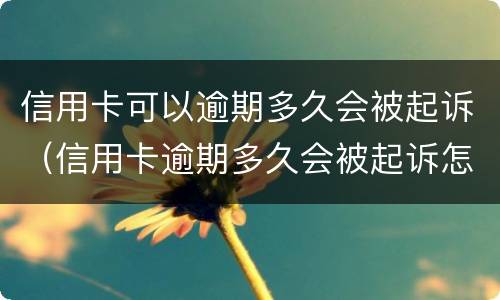 信用卡可以逾期多久会被起诉（信用卡逾期多久会被起诉怎么办）