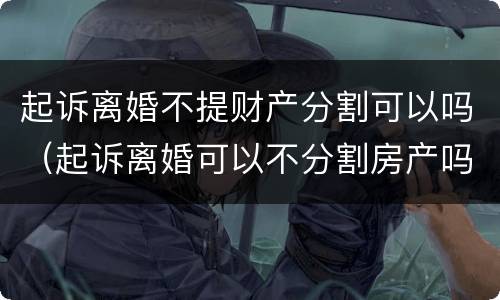 起诉离婚不提财产分割可以吗（起诉离婚可以不分割房产吗?）