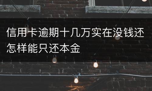 信用卡逾期十几万实在没钱还怎样能只还本金