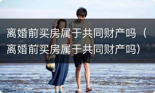 离婚前买房属于共同财产吗（离婚前买房属于共同财产吗）