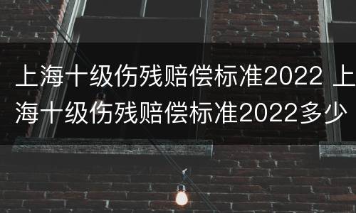 上海十级伤残赔偿标准2022 上海十级伤残赔偿标准2022多少钱