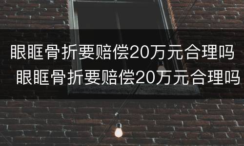 眼眶骨折要赔偿20万元合理吗 眼眶骨折要赔偿20万元合理吗为什么