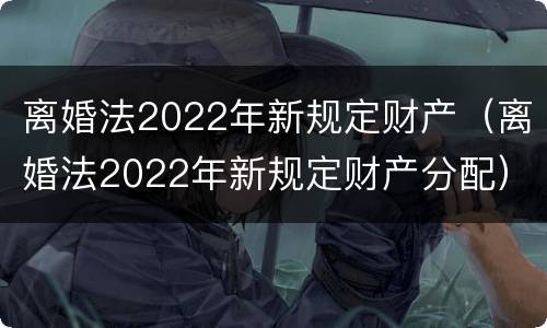 离婚法2022年新规定财产（离婚法2022年新规定财产分配）