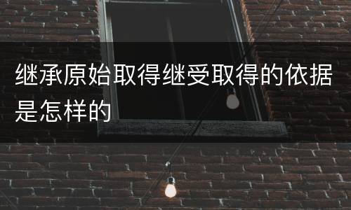 继承原始取得继受取得的依据是怎样的