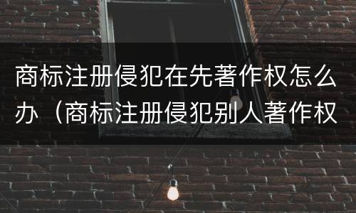 商标注册侵犯在先著作权怎么办（商标注册侵犯别人著作权）