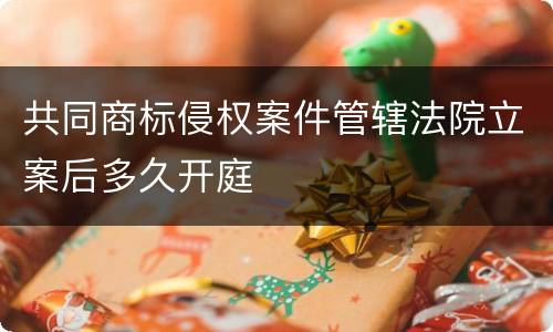 共同商标侵权案件管辖法院立案后多久开庭