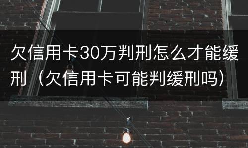 欠信用卡30万判刑怎么才能缓刑（欠信用卡可能判缓刑吗）