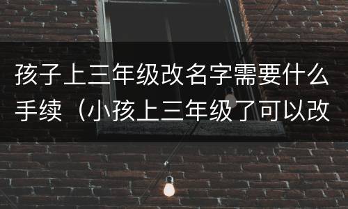 孩子上三年级改名字需要什么手续（小孩上三年级了可以改名字吗）