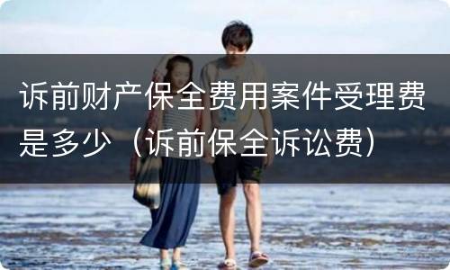 诉前财产保全费用案件受理费是多少（诉前保全诉讼费）