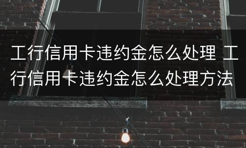 工行信用卡违约金怎么处理 工行信用卡违约金怎么处理方法