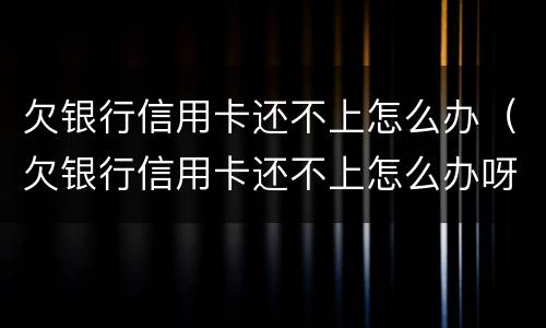 欠银行信用卡还不上怎么办（欠银行信用卡还不上怎么办呀）