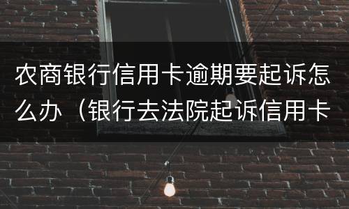 农商银行信用卡逾期要起诉怎么办（银行去法院起诉信用卡逾期怎么办）