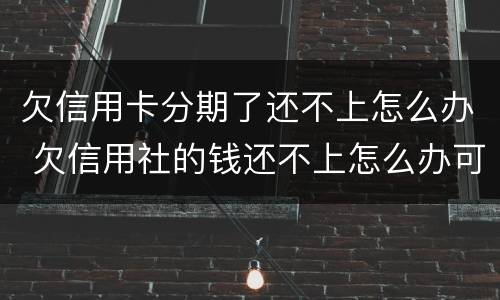 欠信用卡分期了还不上怎么办 欠信用社的钱还不上怎么办可以分期还吗