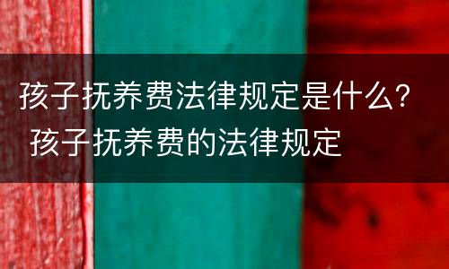 孩子抚养费法律规定是什么？ 孩子抚养费的法律规定