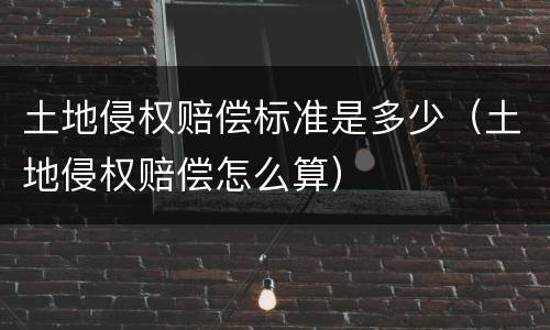 土地侵权赔偿标准是多少（土地侵权赔偿怎么算）