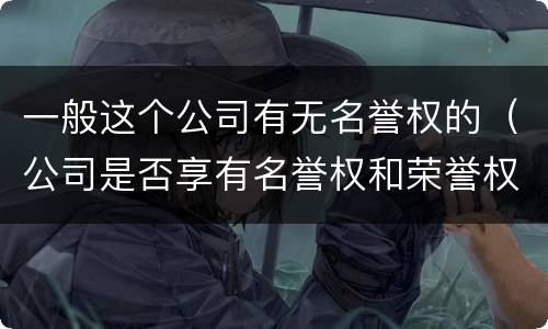 一般这个公司有无名誉权的（公司是否享有名誉权和荣誉权）