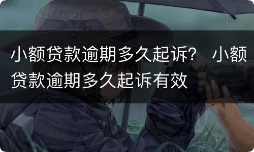 小额贷款逾期多久起诉？ 小额贷款逾期多久起诉有效