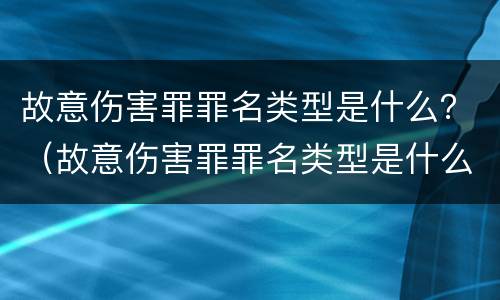 故意伤害罪罪名类型是什么？（故意伤害罪罪名类型是什么标准）