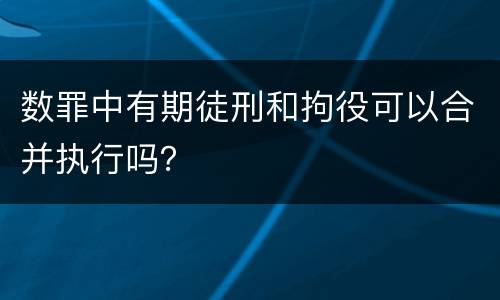 数罪中有期徒刑和拘役可以合并执行吗？