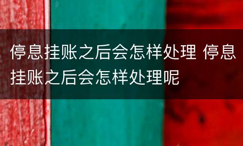 停息挂账之后会怎样处理 停息挂账之后会怎样处理呢