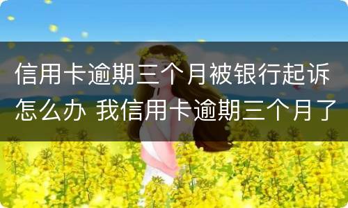信用卡逾期三个月被银行起诉怎么办 我信用卡逾期三个月了已经被起诉了怎么办