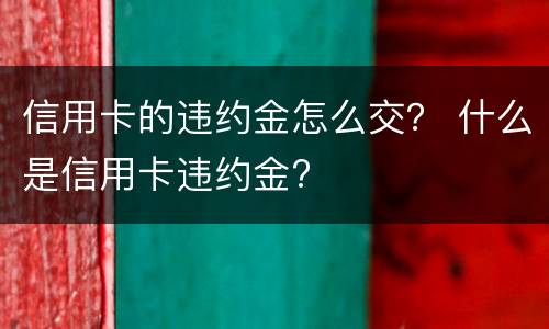 信用卡的违约金怎么交？ 什么是信用卡违约金?