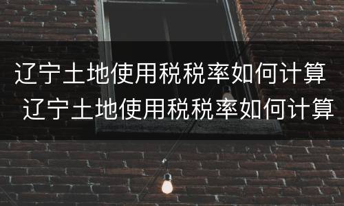 辽宁土地使用税税率如何计算 辽宁土地使用税税率如何计算的