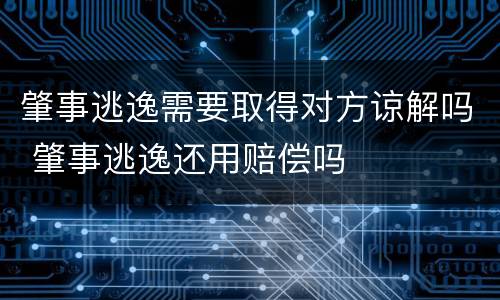 肇事逃逸需要取得对方谅解吗 肇事逃逸还用赔偿吗