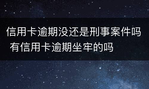 信用卡逾期没还是刑事案件吗 有信用卡逾期坐牢的吗