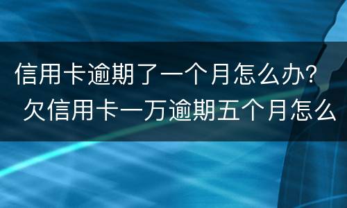 信用卡逾期了一个月怎么办？ 欠信用卡一万逾期五个月怎么办
