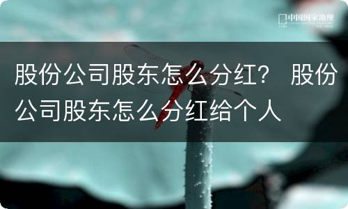 股份公司股东怎么分红？ 股份公司股东怎么分红给个人