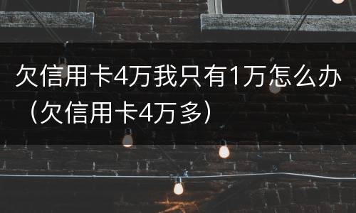 欠信用卡4万我只有1万怎么办（欠信用卡4万多）