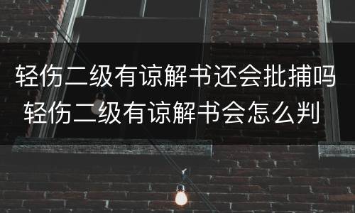 轻伤二级有谅解书还会批捕吗 轻伤二级有谅解书会怎么判