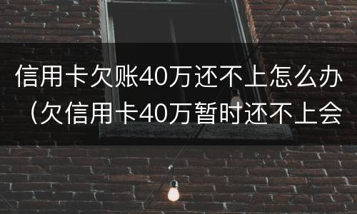 信用卡欠账40万还不上怎么办（欠信用卡40万暂时还不上会怎么样）