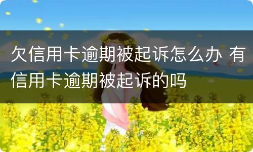 欠信用卡逾期被起诉怎么办 有信用卡逾期被起诉的吗