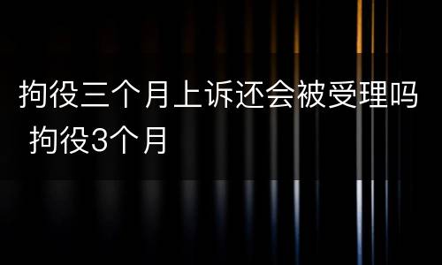 拘役三个月上诉还会被受理吗 拘役3个月