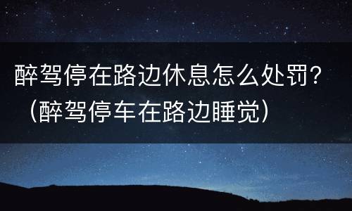 醉驾停在路边休息怎么处罚？（醉驾停车在路边睡觉）