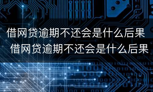 借网贷逾期不还会是什么后果 借网贷逾期不还会是什么后果呢