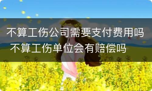 不算工伤公司需要支付费用吗 不算工伤单位会有赔偿吗