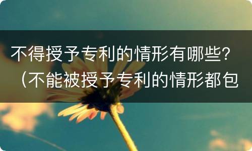 不得授予专利的情形有哪些？（不能被授予专利的情形都包括哪些?）