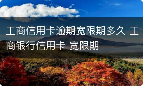 工商信用卡逾期宽限期多久 工商银行信用卡 宽限期