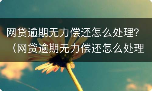 网贷逾期无力偿还怎么处理？（网贷逾期无力偿还怎么处理可以不接电话吗）