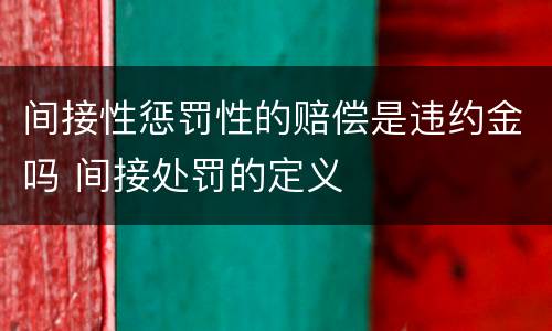 间接性惩罚性的赔偿是违约金吗 间接处罚的定义