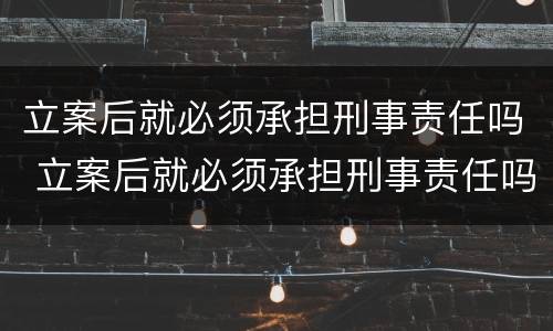 立案后就必须承担刑事责任吗 立案后就必须承担刑事责任吗法院