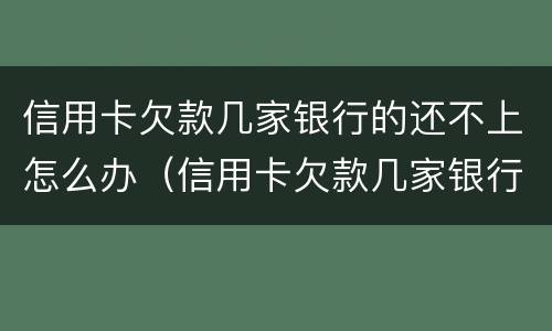 信用卡欠款几家银行的还不上怎么办（信用卡欠款几家银行的还不上怎么办呢）